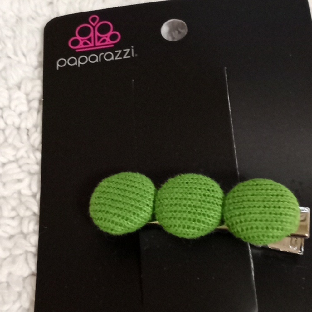 Cute as a Button  Green Hair Clip